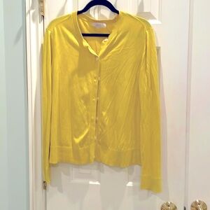 XL Loft chartreuse/yellow sweater cardigan